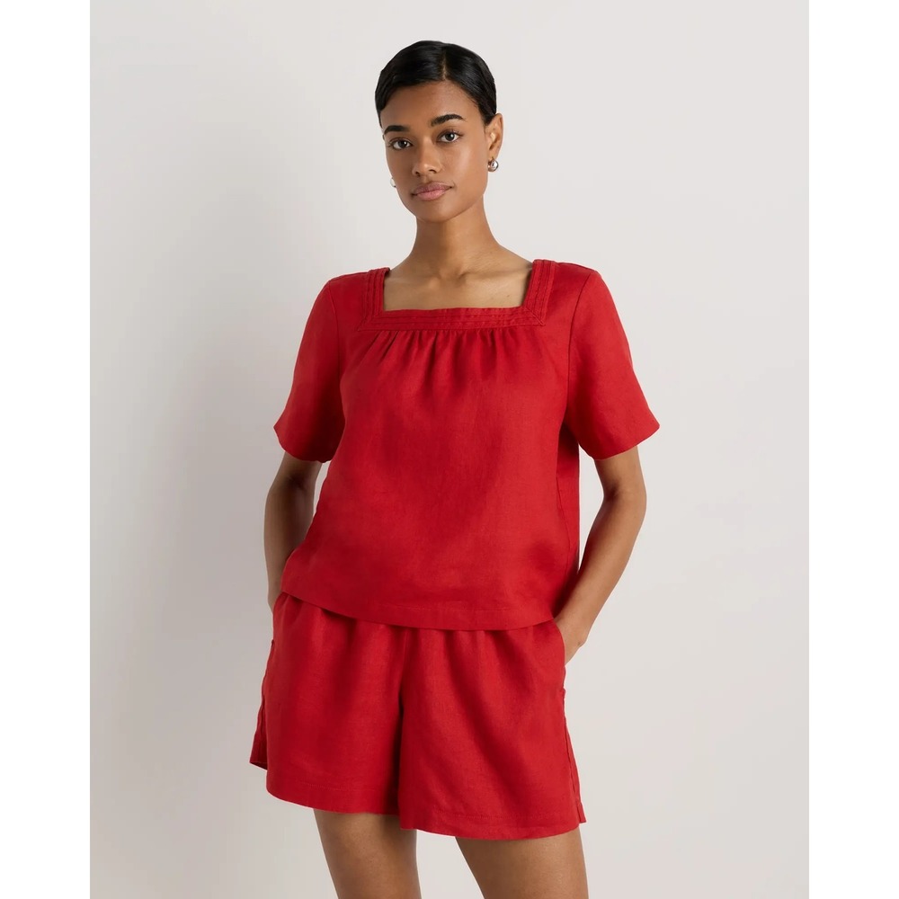 Quince 100% European Linen Square Neck Swing Top Chile Womens Large NWT